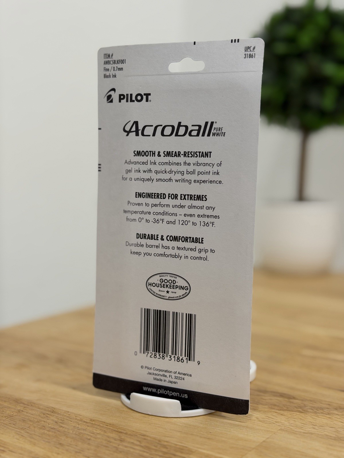 Pilot Acroball Purewhite Ballpoint Pen Fine Point 5 Count Assorted Colors