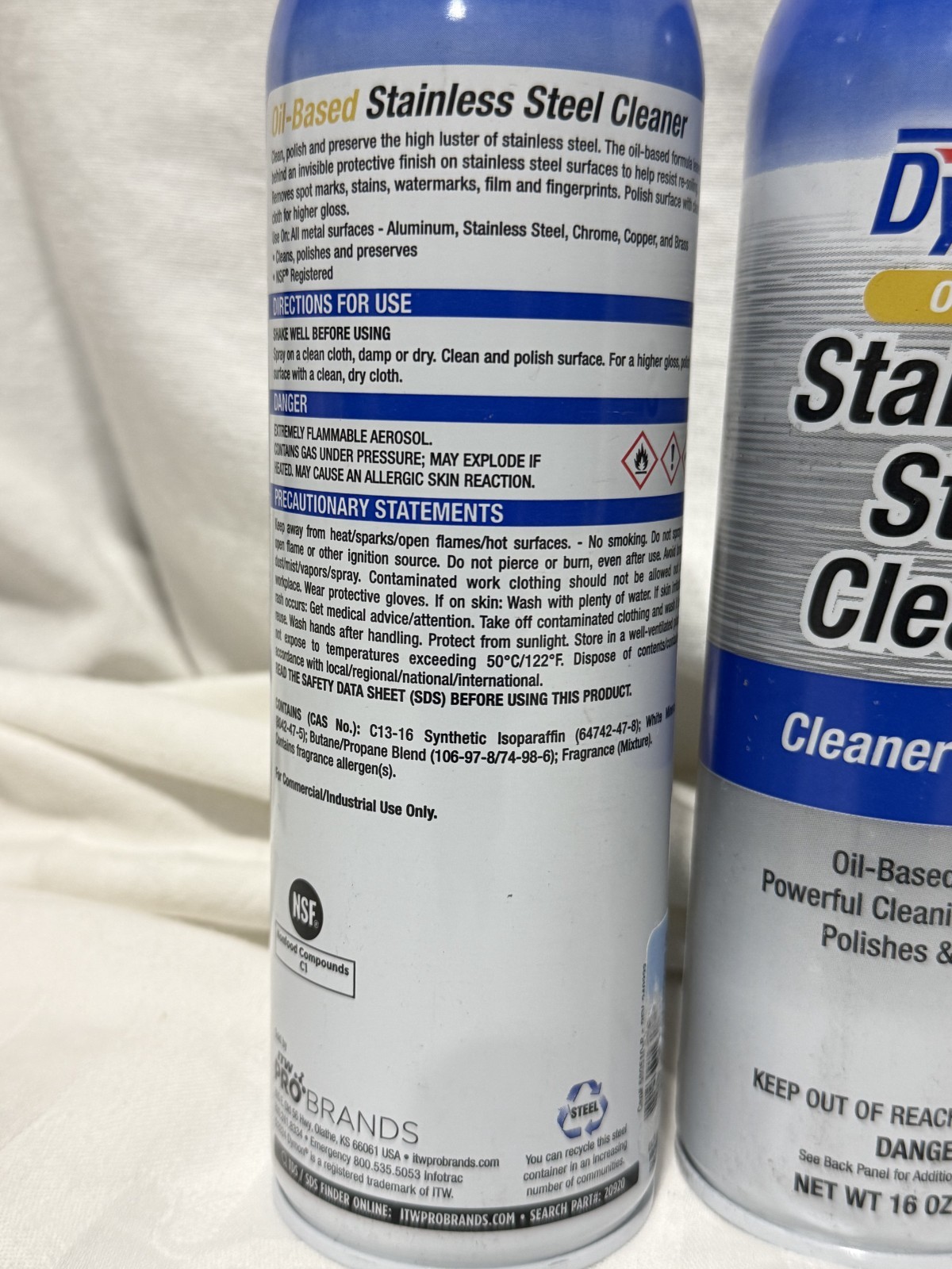 Lot of 7 Dymon 20920 Oil-Based Stainless Steel Cleaner & Polish Aerosol 16 oz