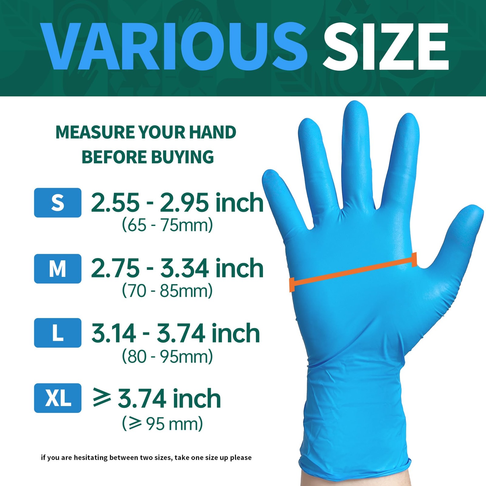 Supmedic Vinyl Disposable Exam Gloves, 4 Mil Medium, 100 Medium (Blue)