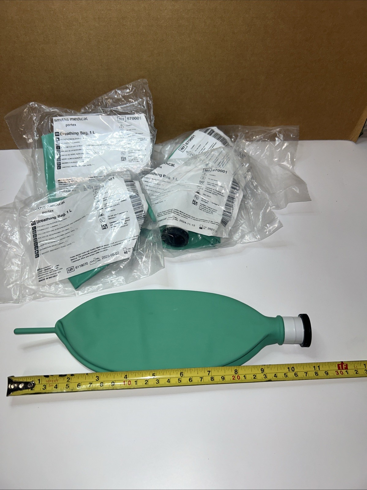 Lot of 4 Anesthesia Breathing Bag – 1 Liter Non-Latex 08/2027
