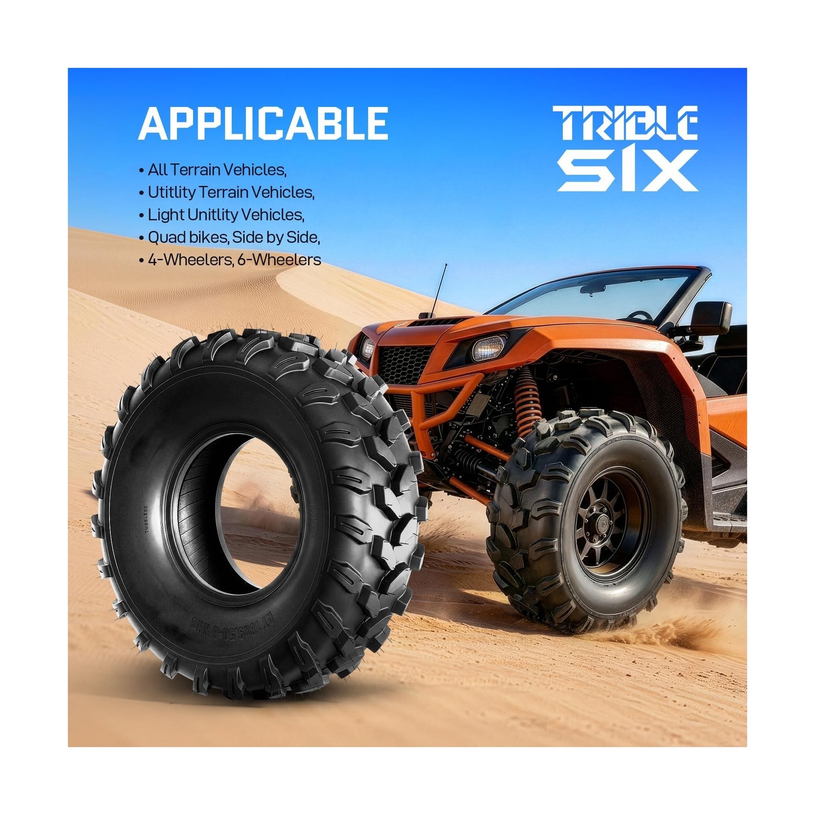 18×9.50-8 ATV Tires,4PR All-Terrain Tires,Tubeless,Pack of 2 | 18×9.50×8 ATV …