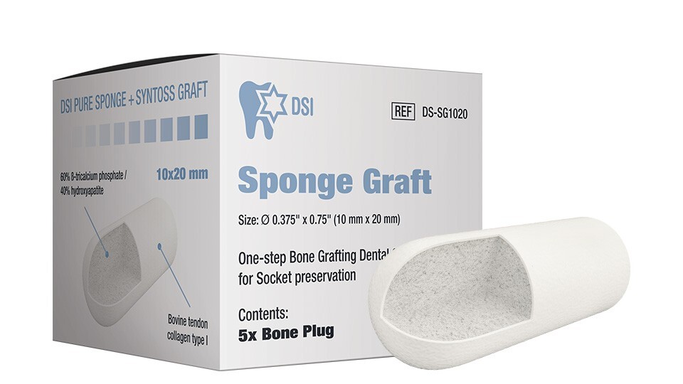 Dental Implant Surgical Sterile Sponge Graft Bone Socket Plug Ø10mm L20mm