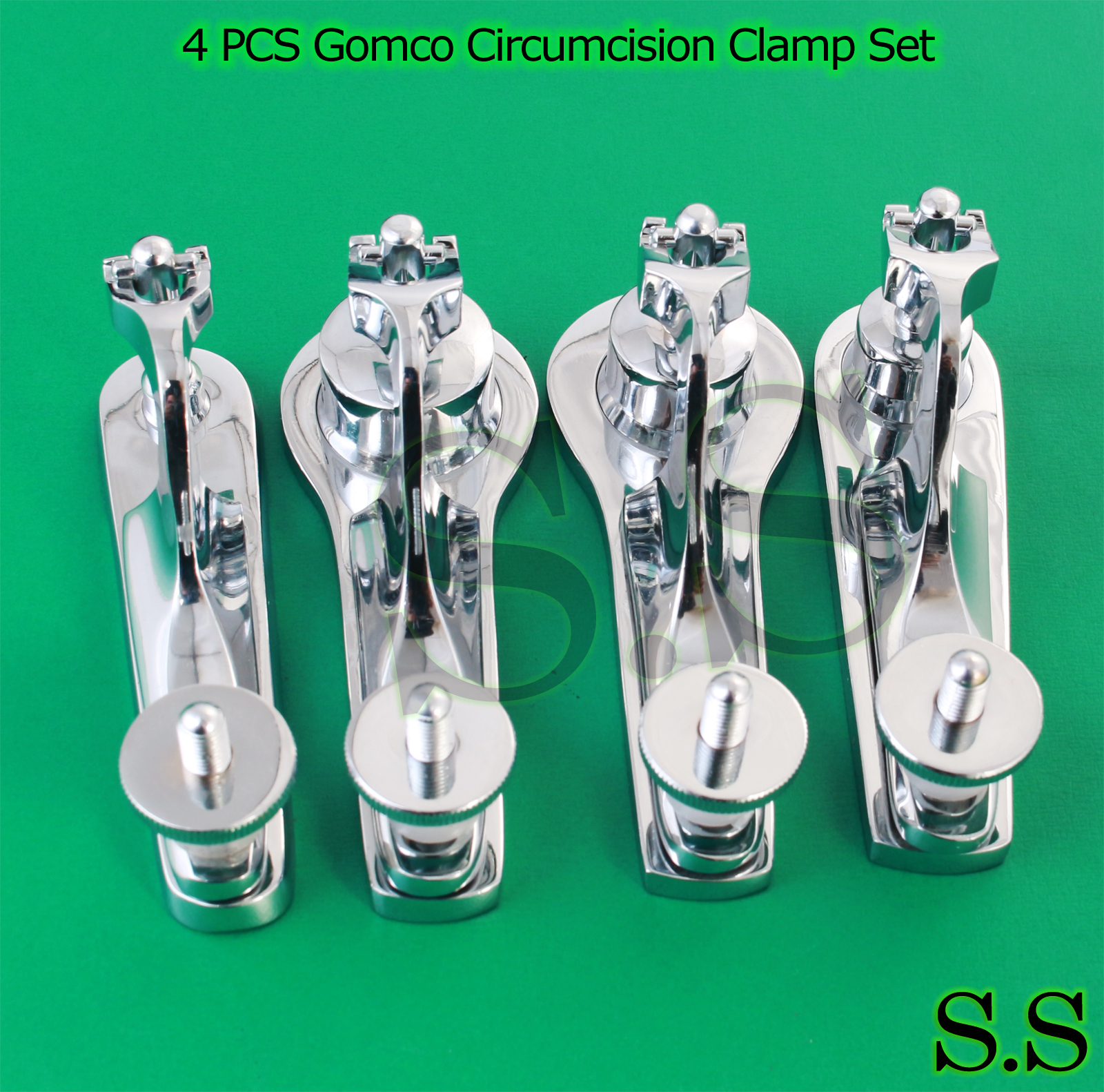 4 PCS Gomco Circumcision Clamp 1.1+2.1+2.6+2.9cm Surgical Instruments