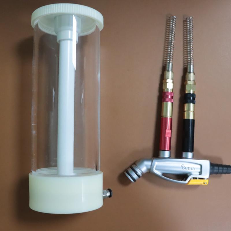 Test Electrostatic Powder Coating Cup Hopper with IG02/IG06/IG07 Powder Injector