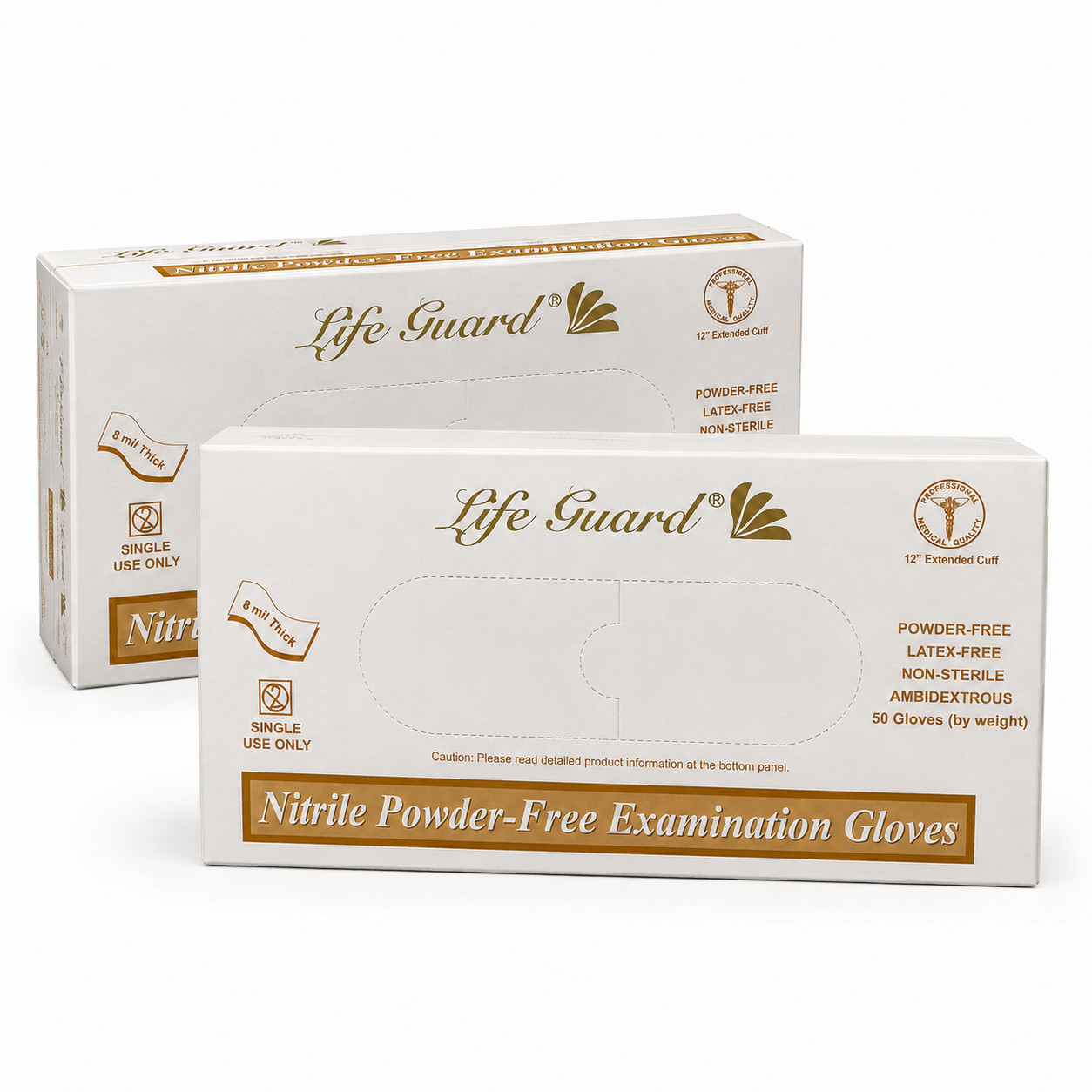 8 Mil Nitrile Exam Gloves Extended Cuff Powder & Latex FREE Heavy Duty 500 Pcs