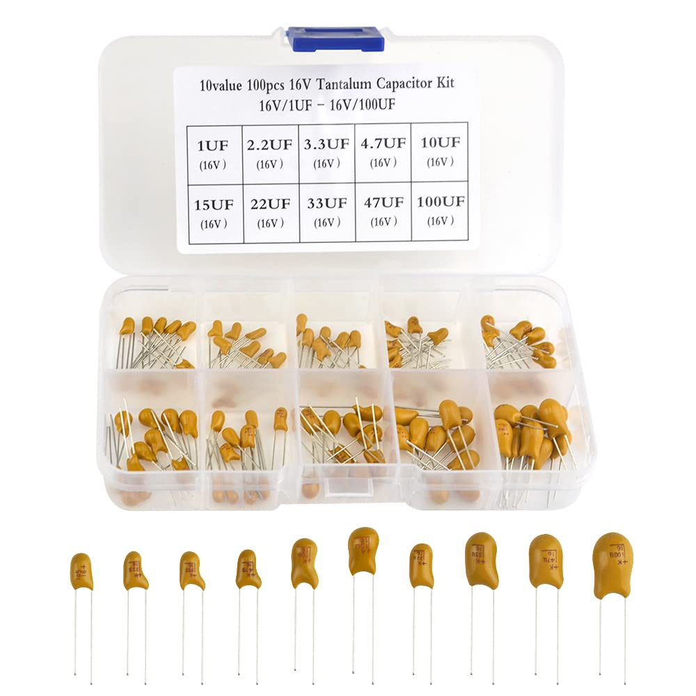 XINGYHENG 100Pcs 10Value 16V 1 Uf – 100 Uf Tantalum Capacitor Assorted Kit with