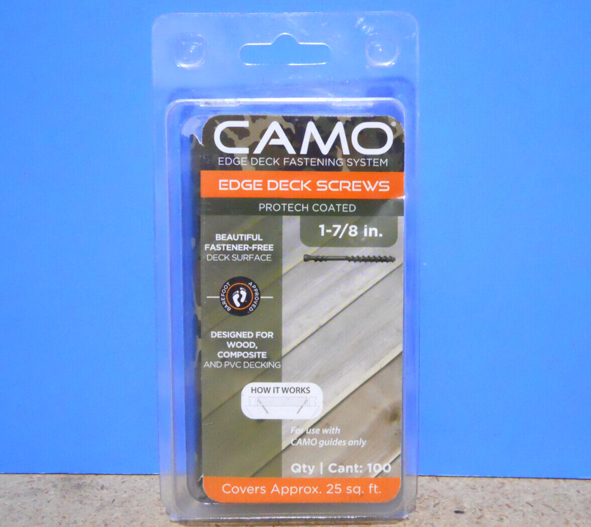 100 Count CAMO Edge Deck Screws 1-7/8″ inch Protech Coated Trimhead 345120