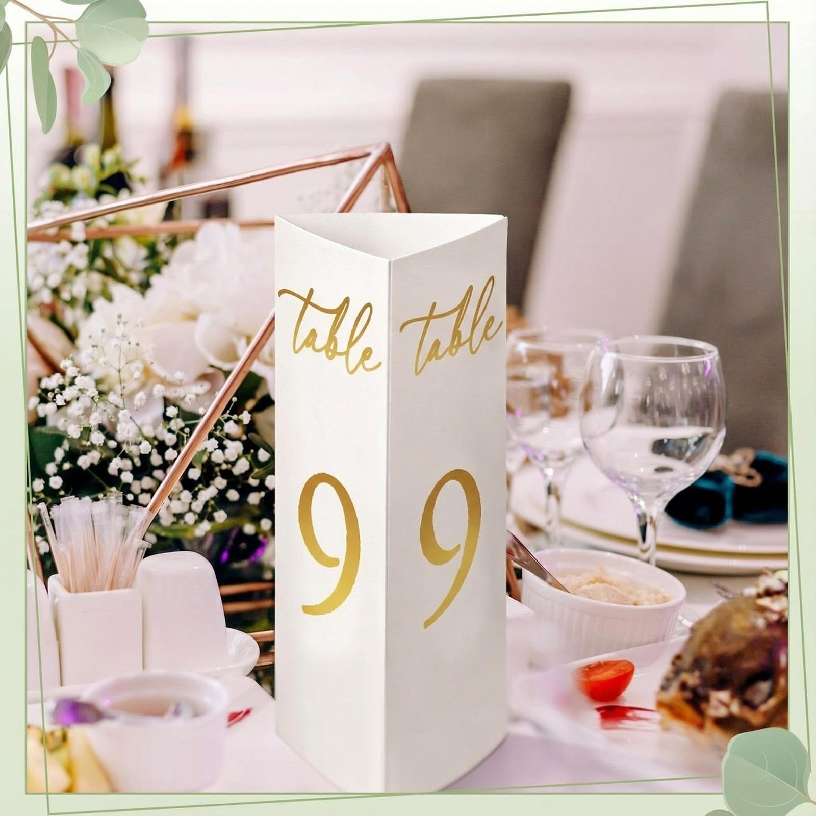 Trifold Wedding Table Numbers 1-20 Table Number Cards Black and White Freesta…