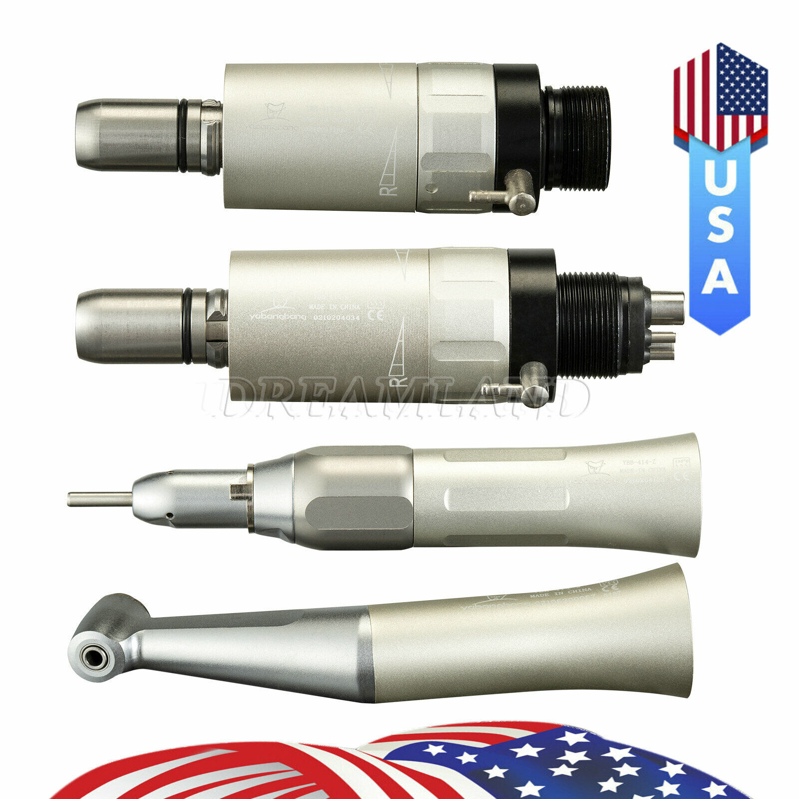 NSK Style Dental Slow Low Speed Handpiece Straight Contra Angle Air Motor 4Holes