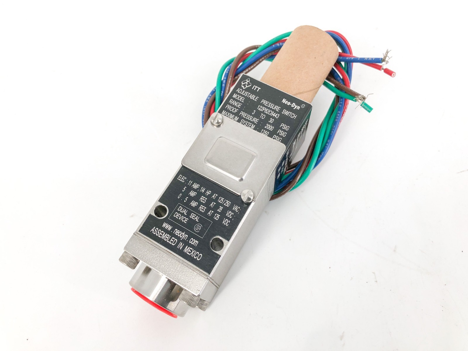 New ITT 122P82C6443 Adjustable Pressure Switch 3-30psig 125/250VAC 11A – No Box