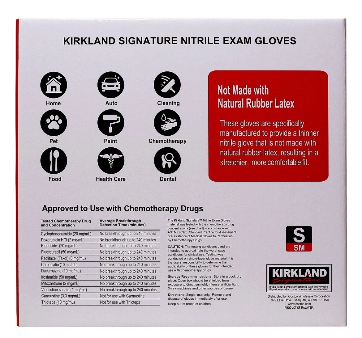 Kirkland Signature Latex-Free Nitrile Exam Gloves, Size S – 400 Count
