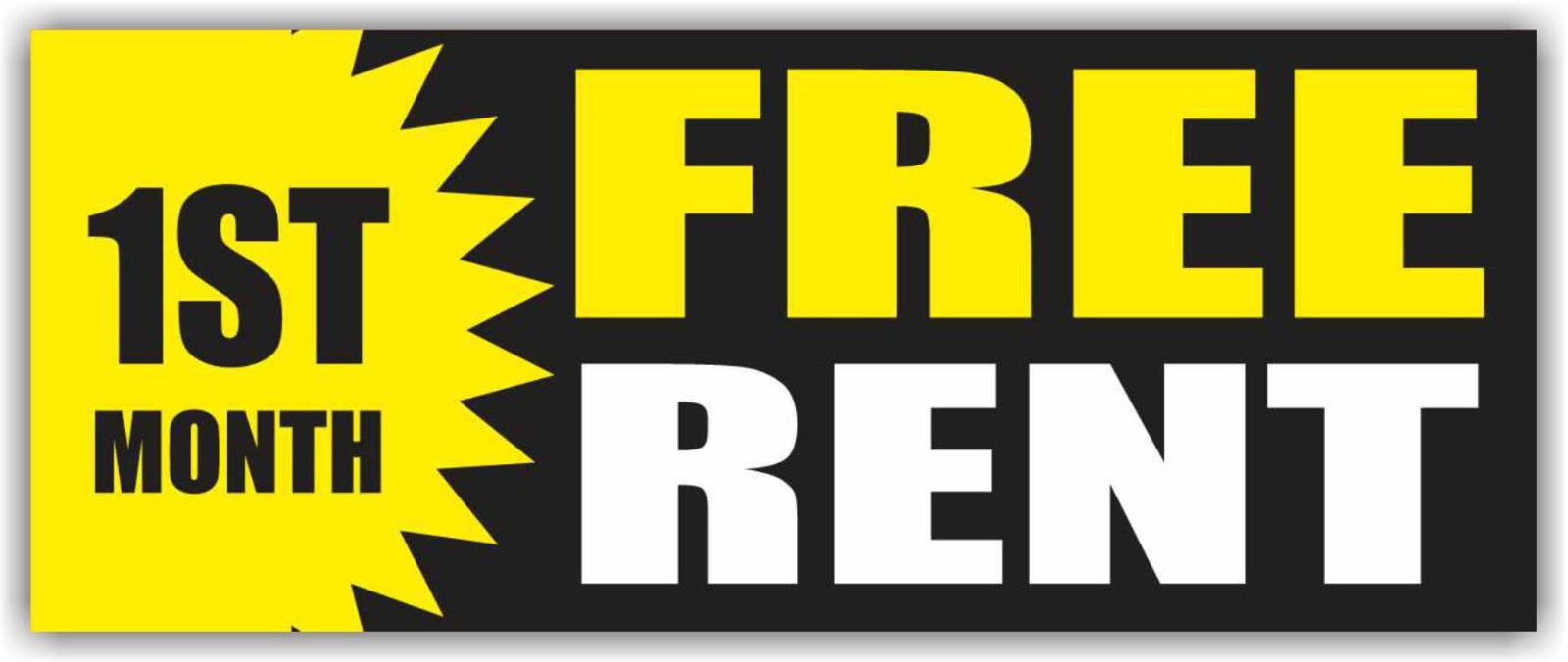 1ST MONTH FREE RENT Advertising Banner Vinyl Sign Realtor Room Office House
