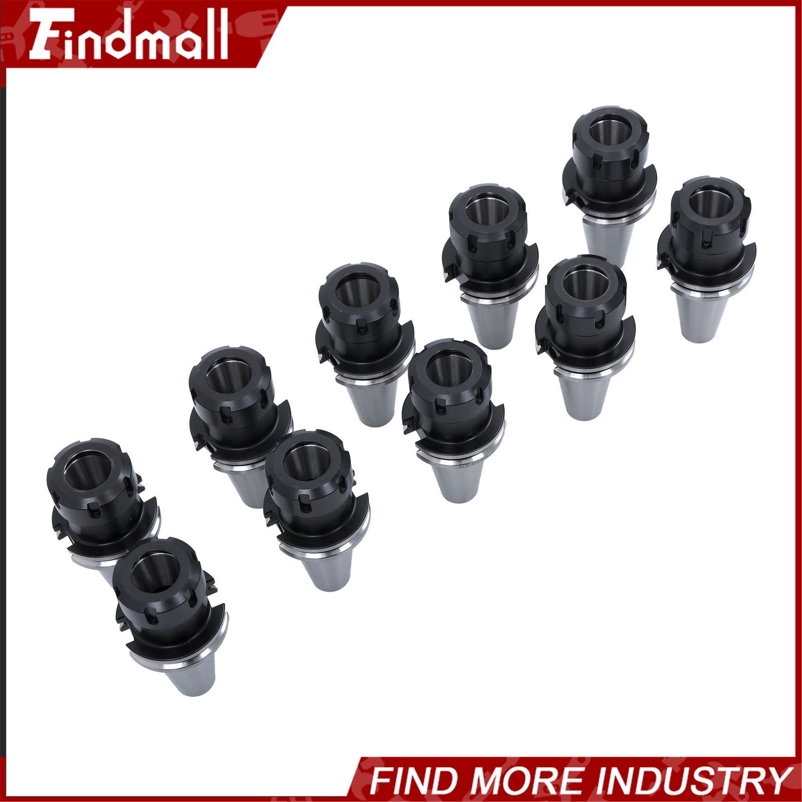 Findmall 10pcs CAT40 ER32 Collet Chuck Set 2.76″ 70mm CNC Milling Tool Holder
