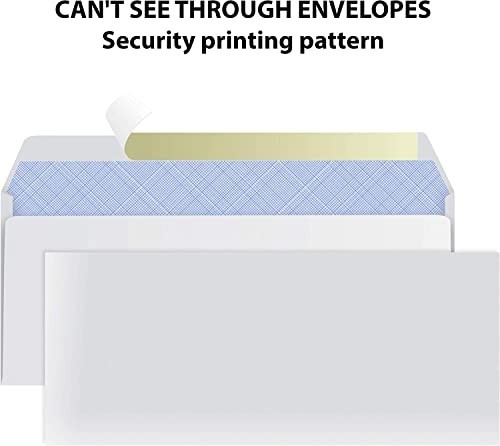 Self Seal #10 Envelopes 1000 Count Security Tinted 4.125 x 9.5 Inches 24lb