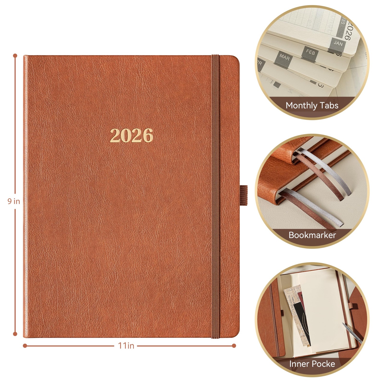 2026 Planner – 2026 Planner Weekly and Monthly, Jan.2026 – Dec.2026, 9″ x 11″