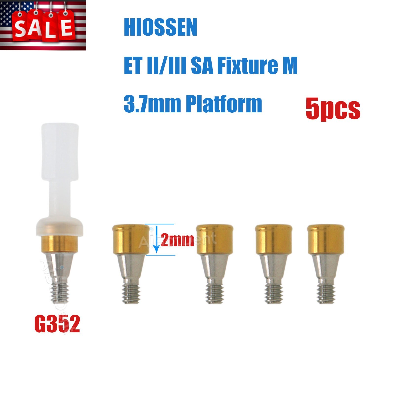 US Dental Overdenture Locator Implant Abutment for Zimmer/Hiossen Male Caps Tool
