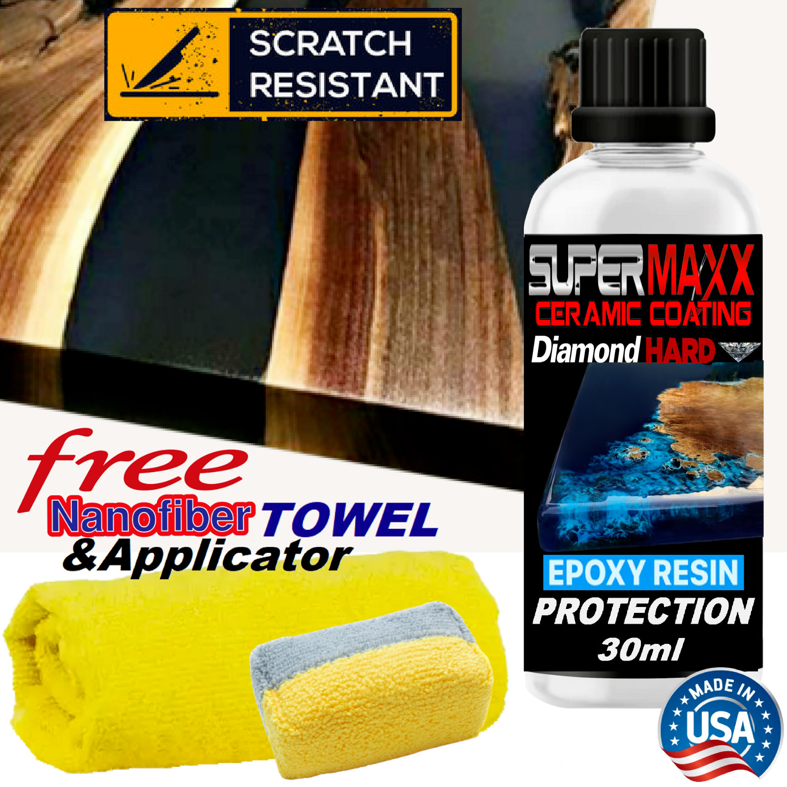 EPOXY RESIN PROFESSIONALS CHOICE TABLE TOP SCRATCH RESISTANCE CERAMIC COATING