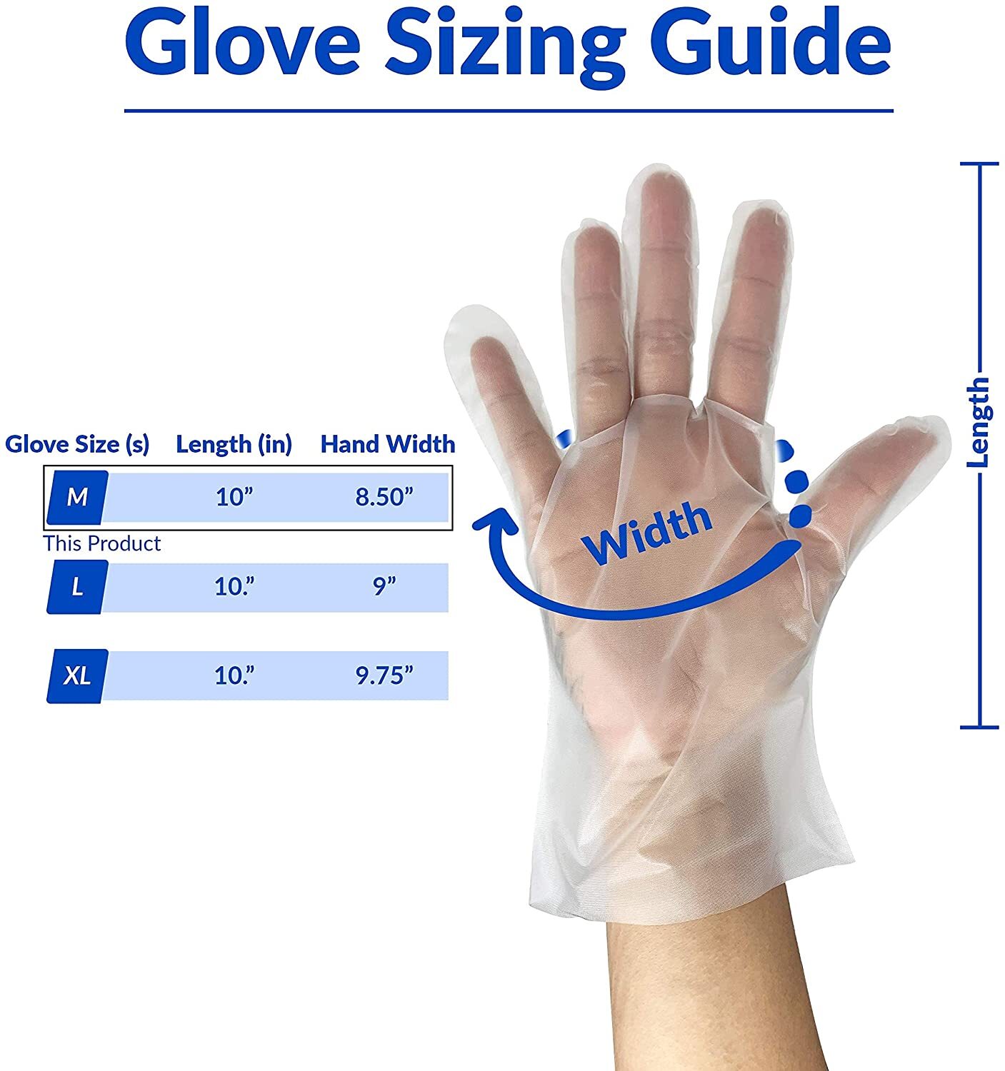 Stretch Poly Exam, Medium, 100 200 300 400 500 Medical Gloves – Free Shipping