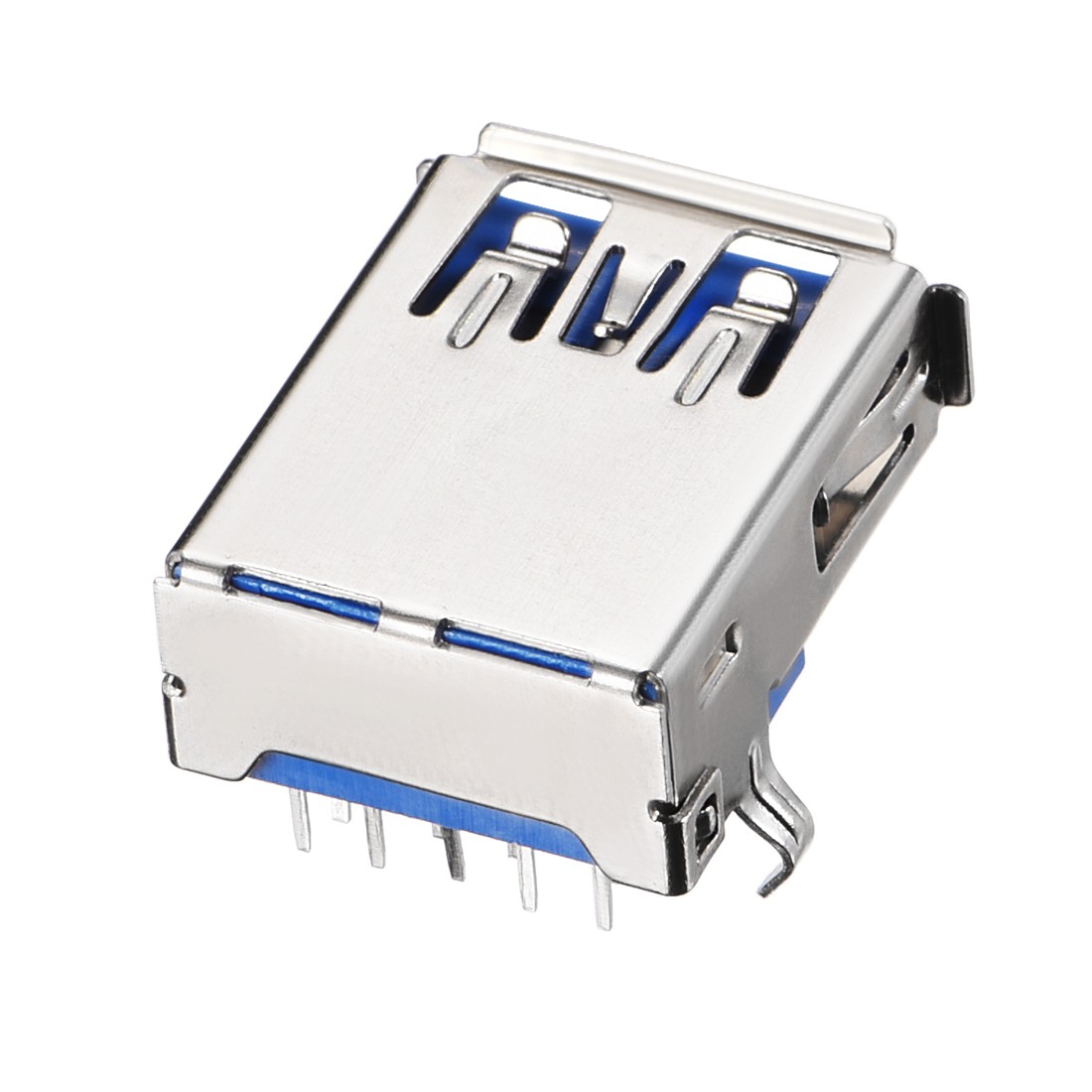 5 x PCB USB Connector Type-A 3.0 Female Jack 9 Pin Bend Foot 90 Degree