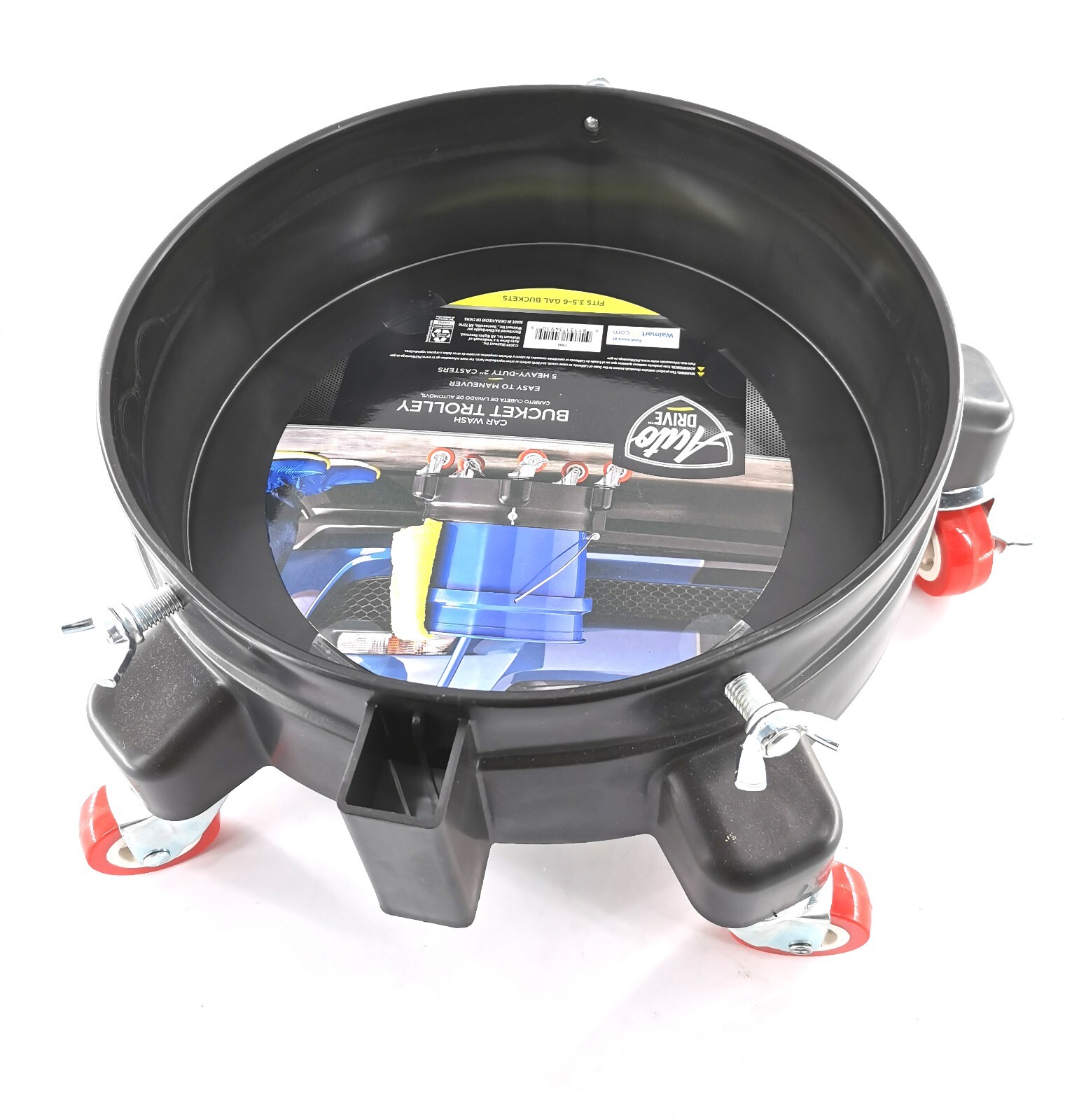 Heavy Duty 5 Gallon Auto Drive durable Bucket Dolly Mop Wash Drum Cart Rolling.