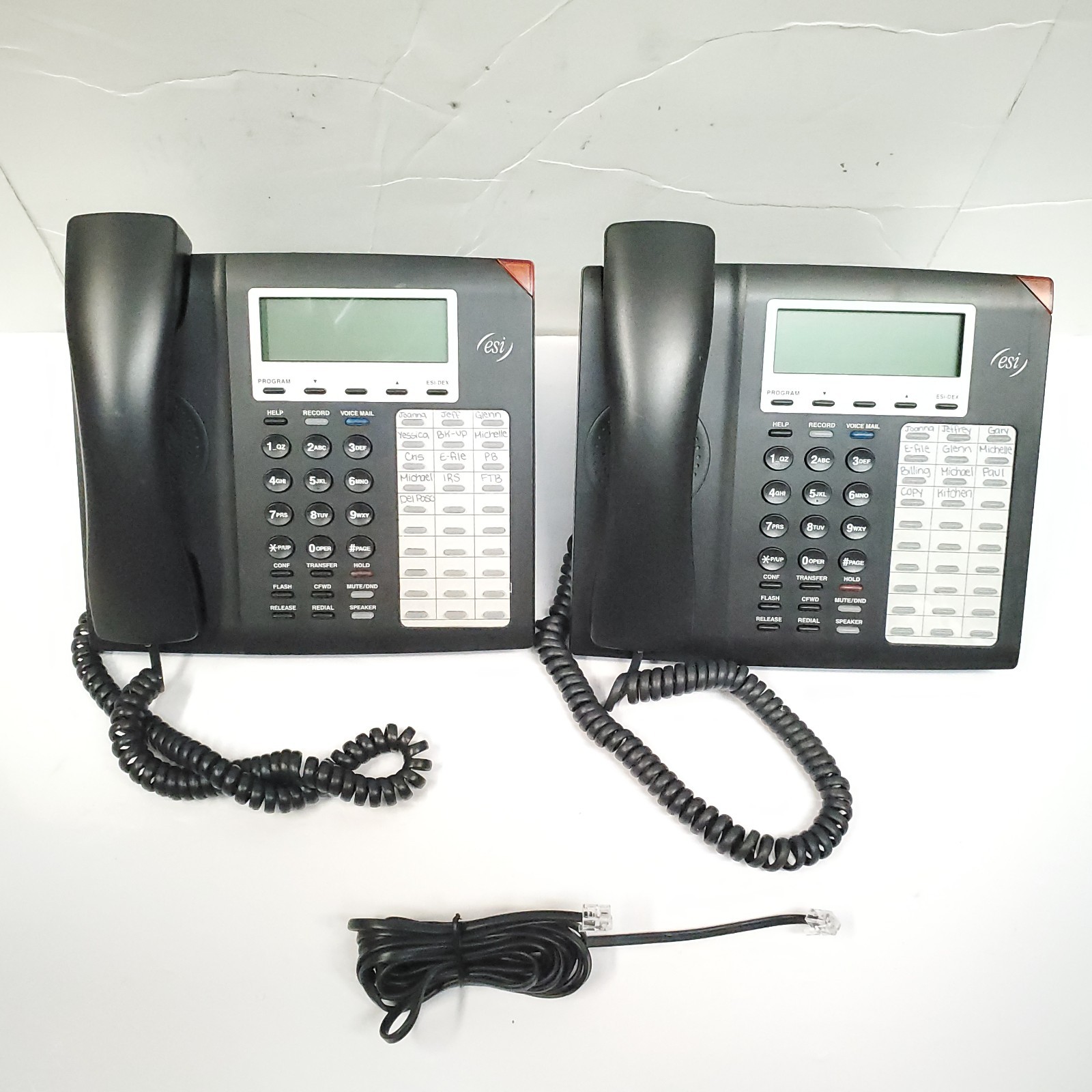 Lot of 2 ESI 55 IP Digital (5000-0736) Charcoal Desk Phone