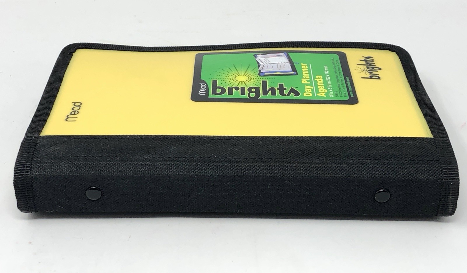 Vintage Mead Brights 6-Ring Compact Zipper Day Planner Binder NEON YELLOW Y2K