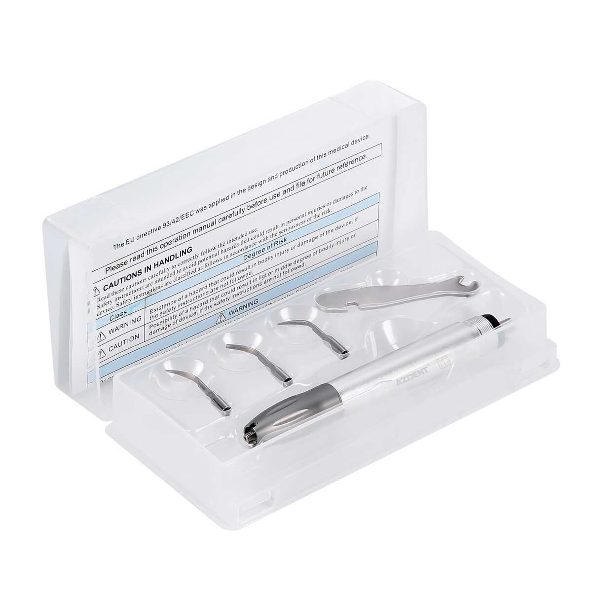 AZDENT Dental Ultrasonic Air Perio Scaler Handpiece 4 Hole with 3 Tips USA