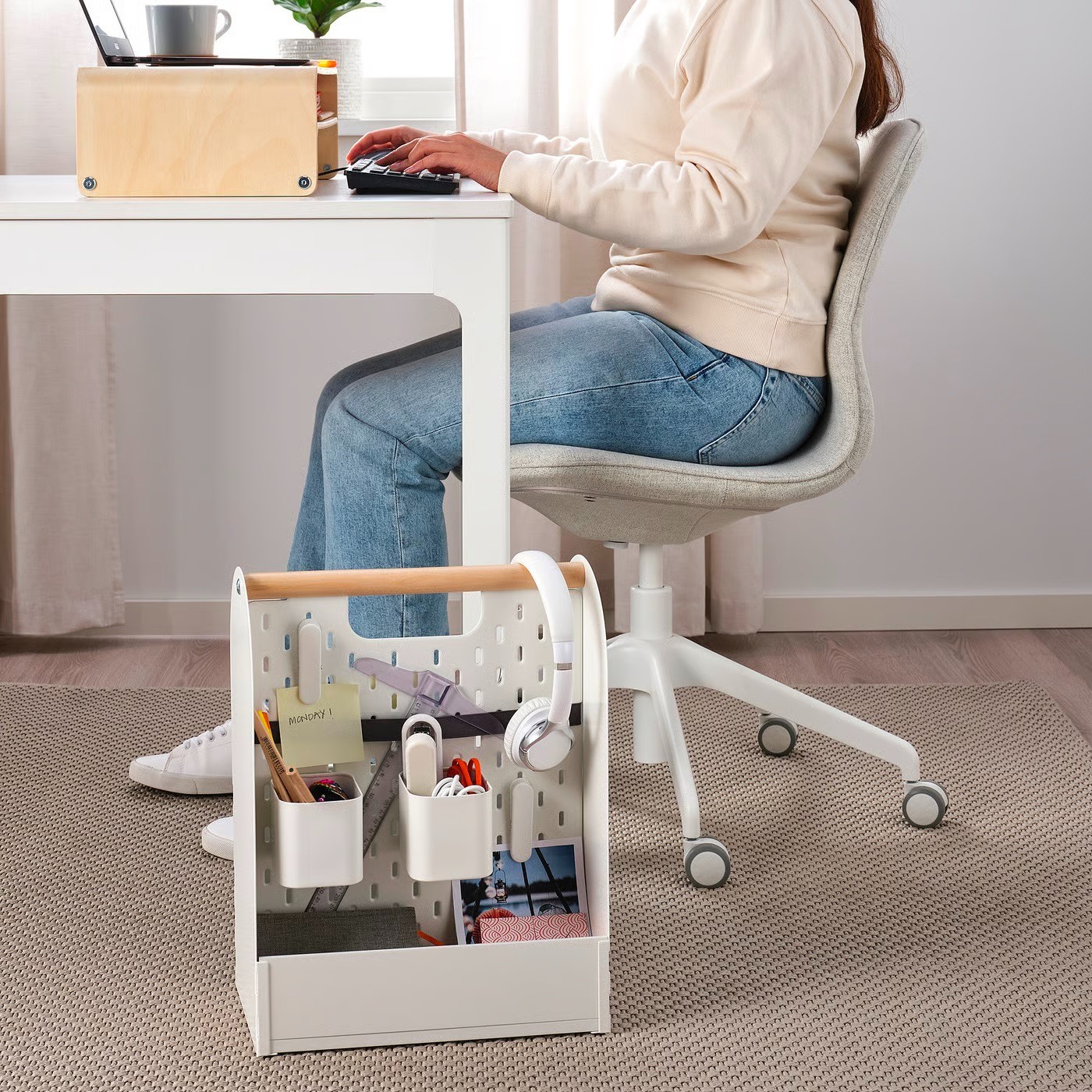 IKEA VATTENKAR Desk Organizer, White, 13”x8 ¼”x17″ New 805.486.61