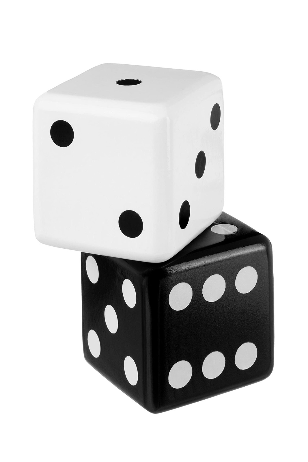 Jumbo Decorative Dice Set of 2, Large Black and White Dice for Home Decor, Game