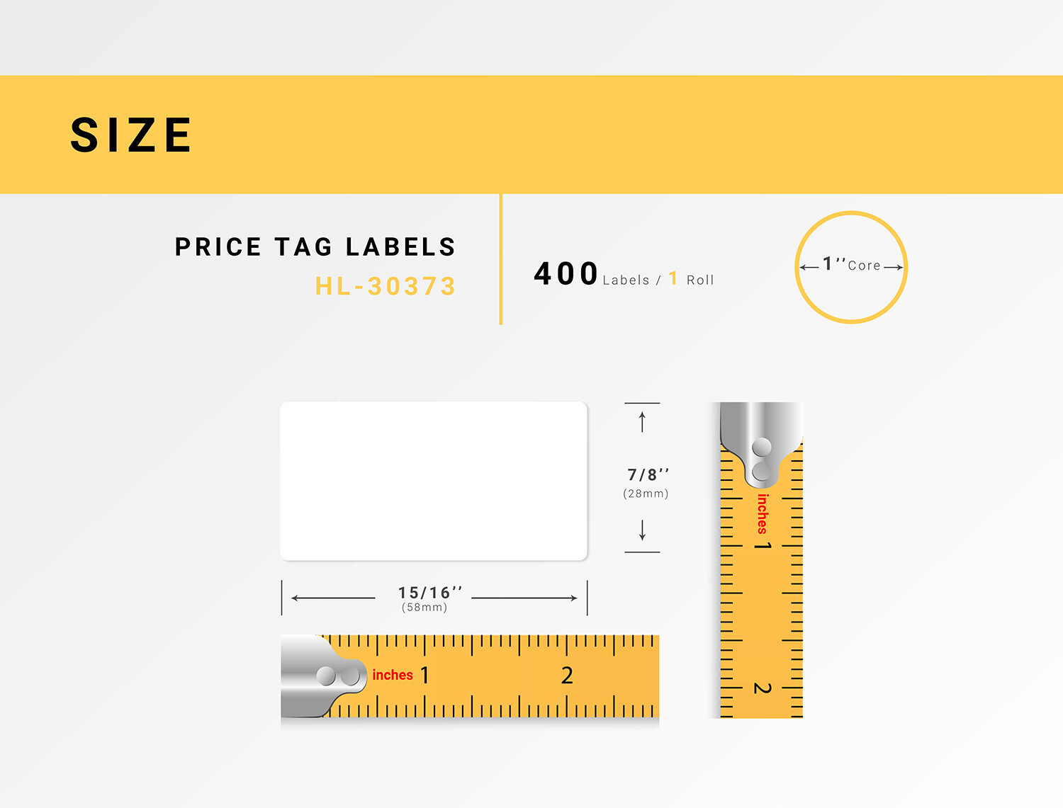 DYMO Compatible LW 30373 Pricetag Labels (Rat Tail Style) – (1) Roll of 400