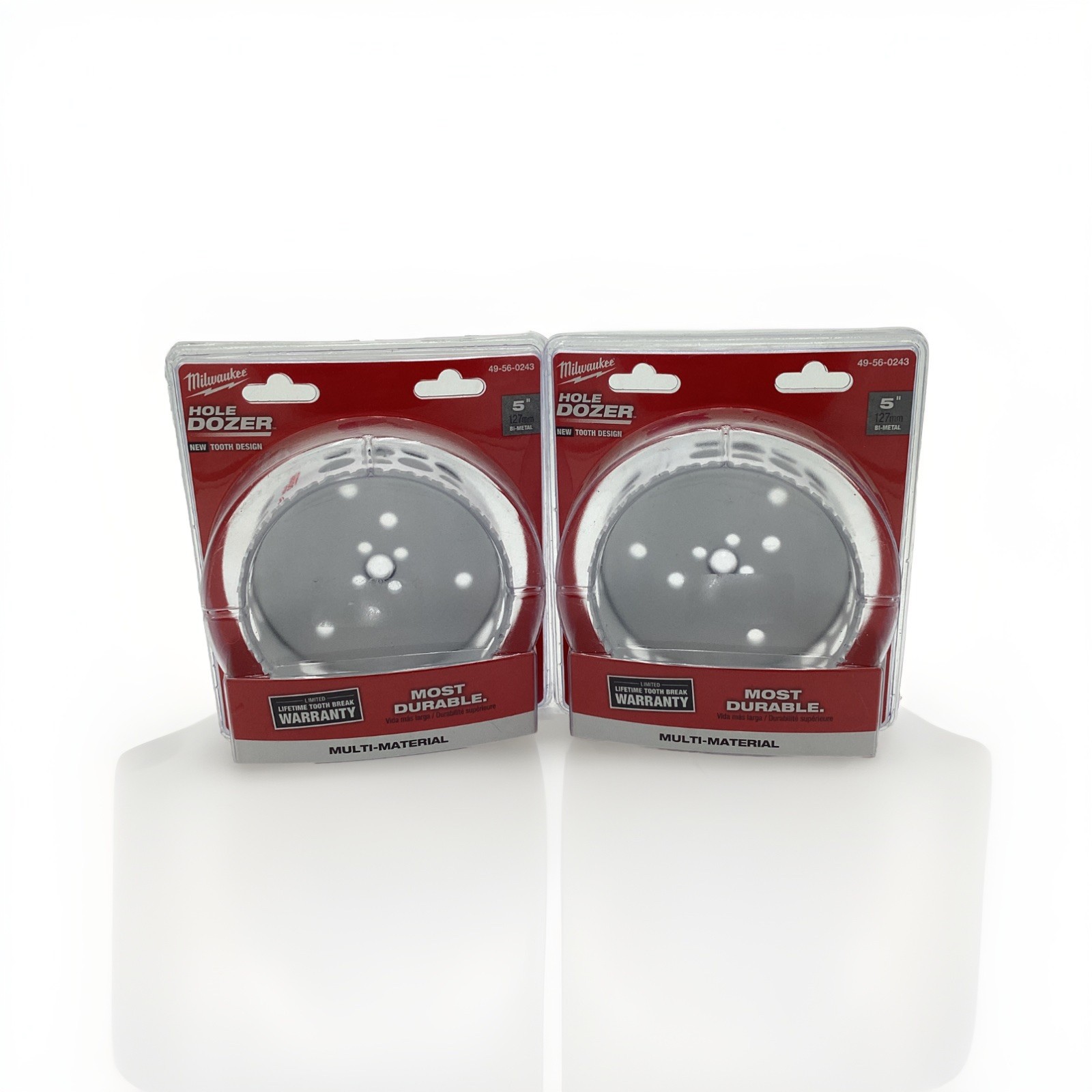 Milwaukee 49-56-0243 5” Hole Dozer Bi-Metal Hole Saw Durable Multi-Material 2pk