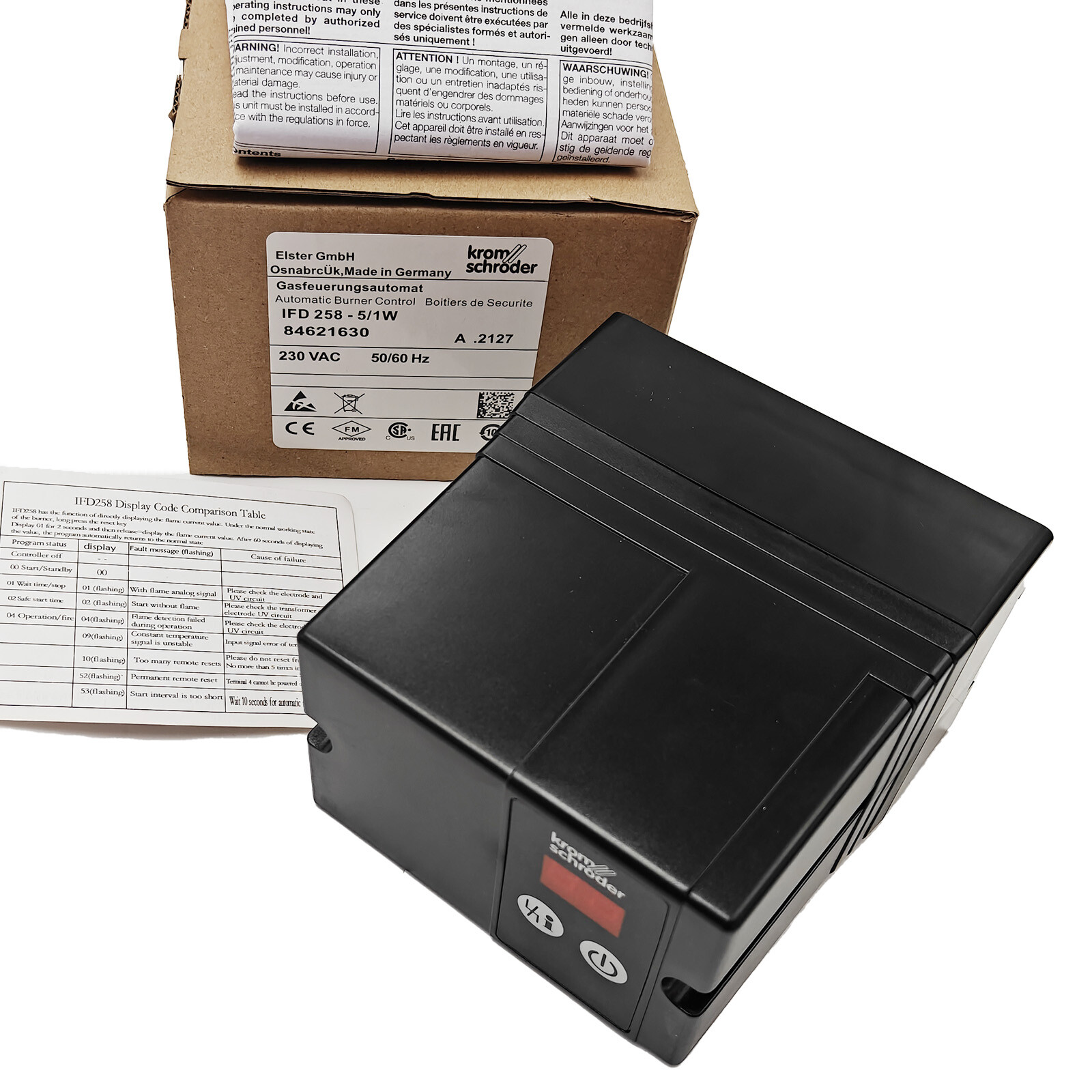 New Control Box for KROM SCHRODER IFD 258-5/1W Automatic Burner Control Unit