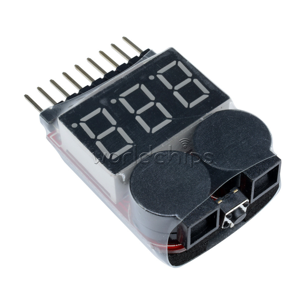 1S-8S RC Lipo Battery Low Voltage Alarm Buzzer Indicator Checker Tester LED