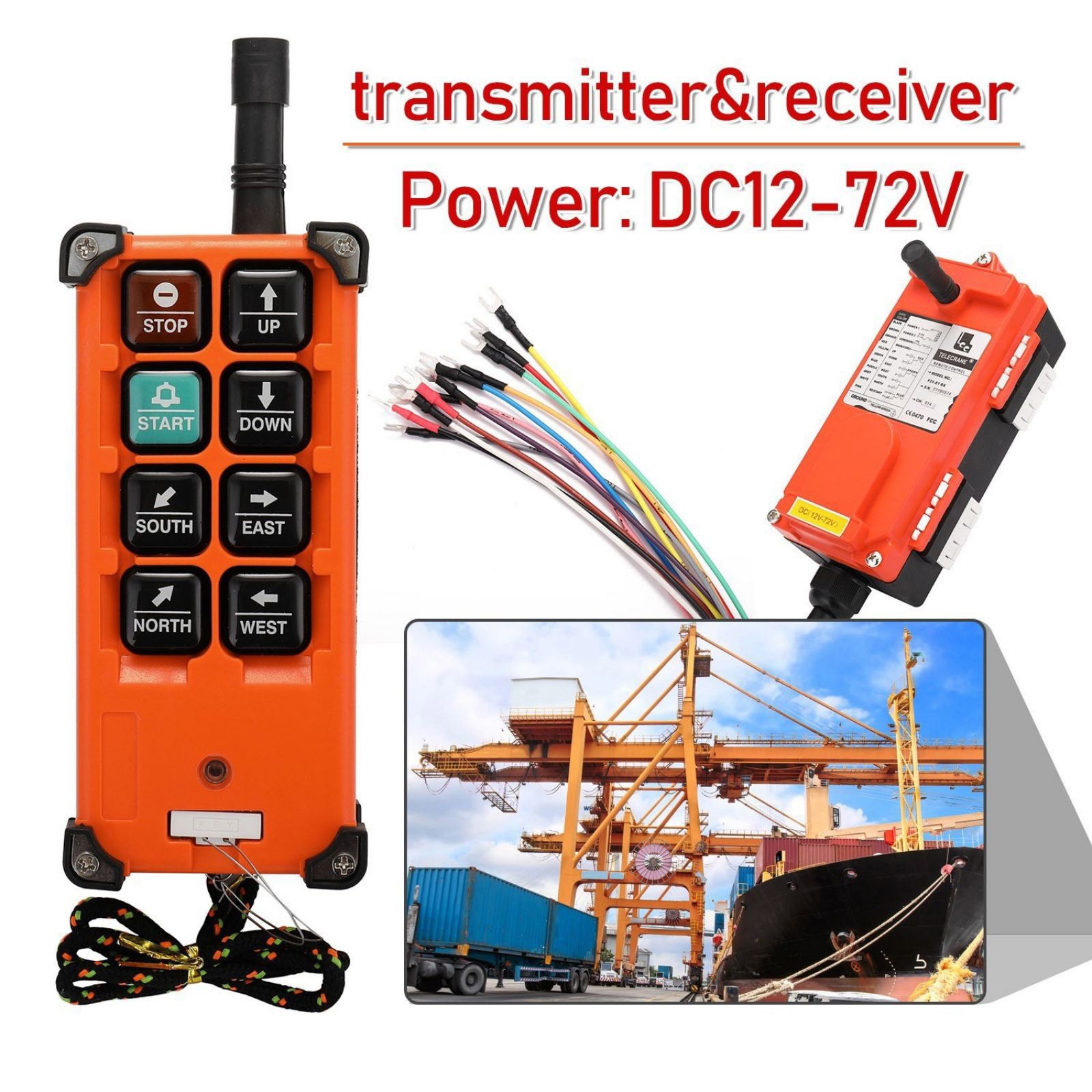 Transmitter&Receiver Hoist Crane Radio Industrial Wireless Remote Control F21E1B