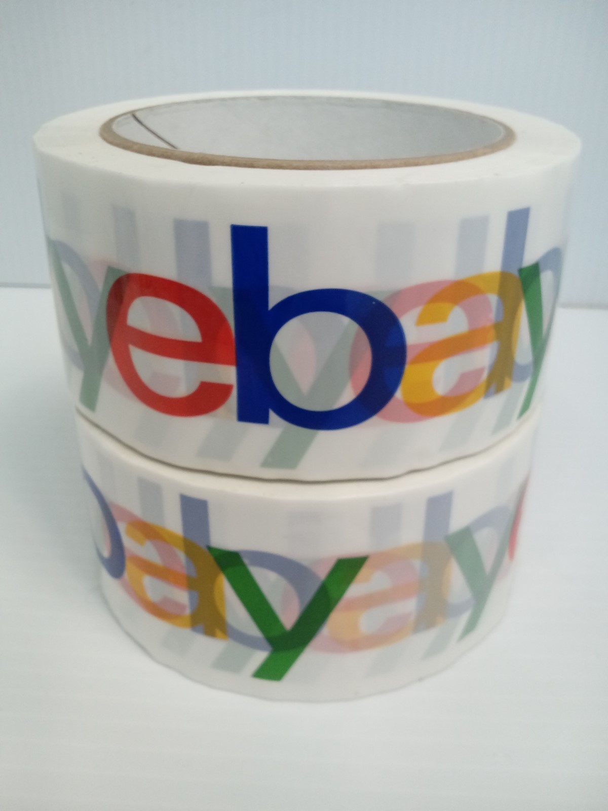 EBAY Packaging Tape 2 Rolls 2″ x 75 Yards each FREE SHIPPING Multi colored logo