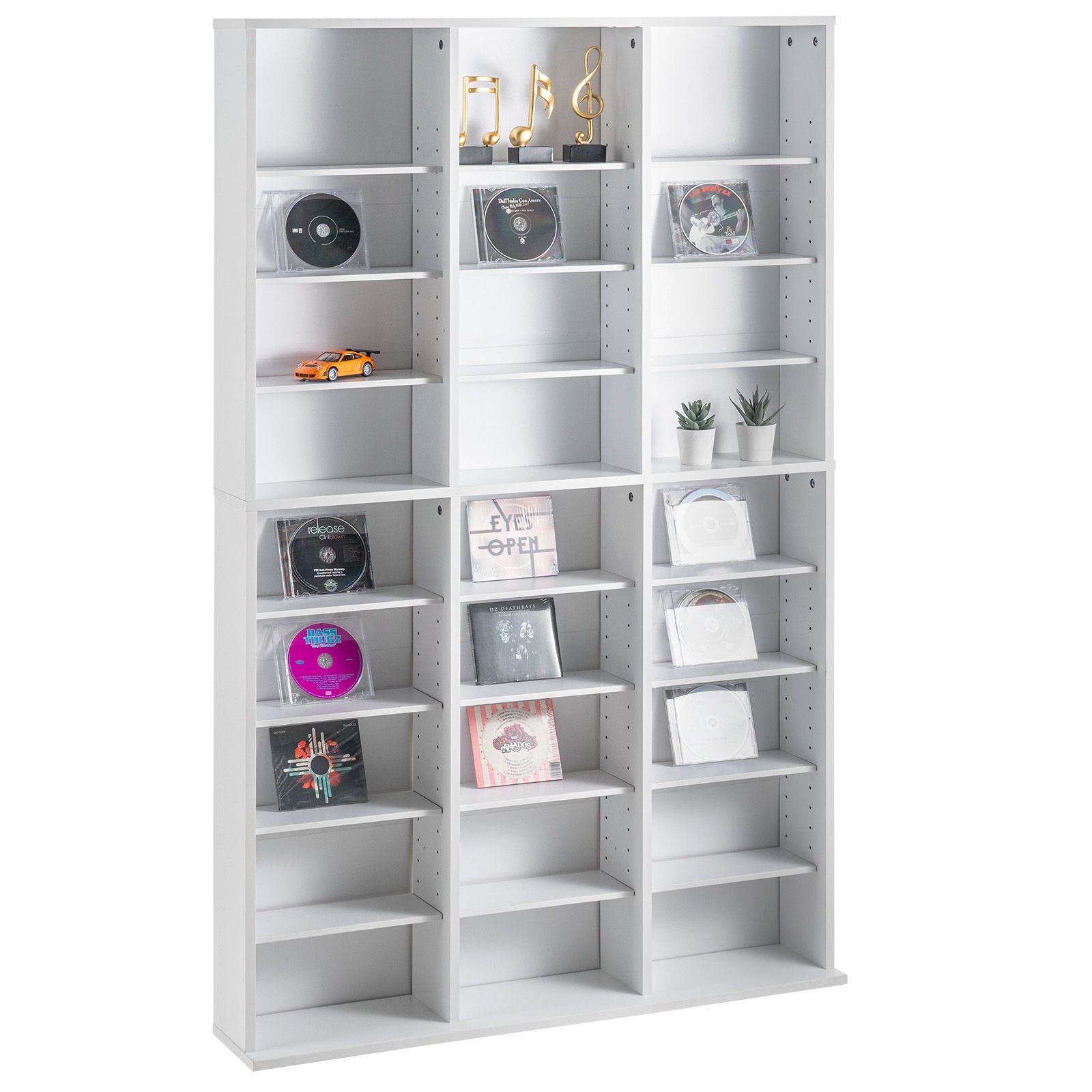 Media Storage Cabinet, 9 – layer DVD Shelf Holds up to 756 CDs, Adjustable CD