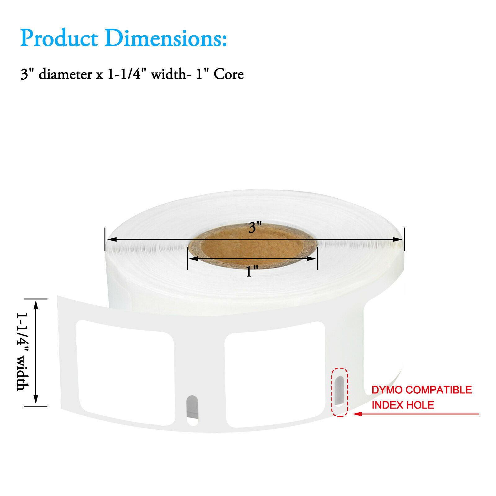 1″ x 1″ Multipurpose Labels for Dymo 30332 Labelwriter 400 Duo Turbo 750/roll