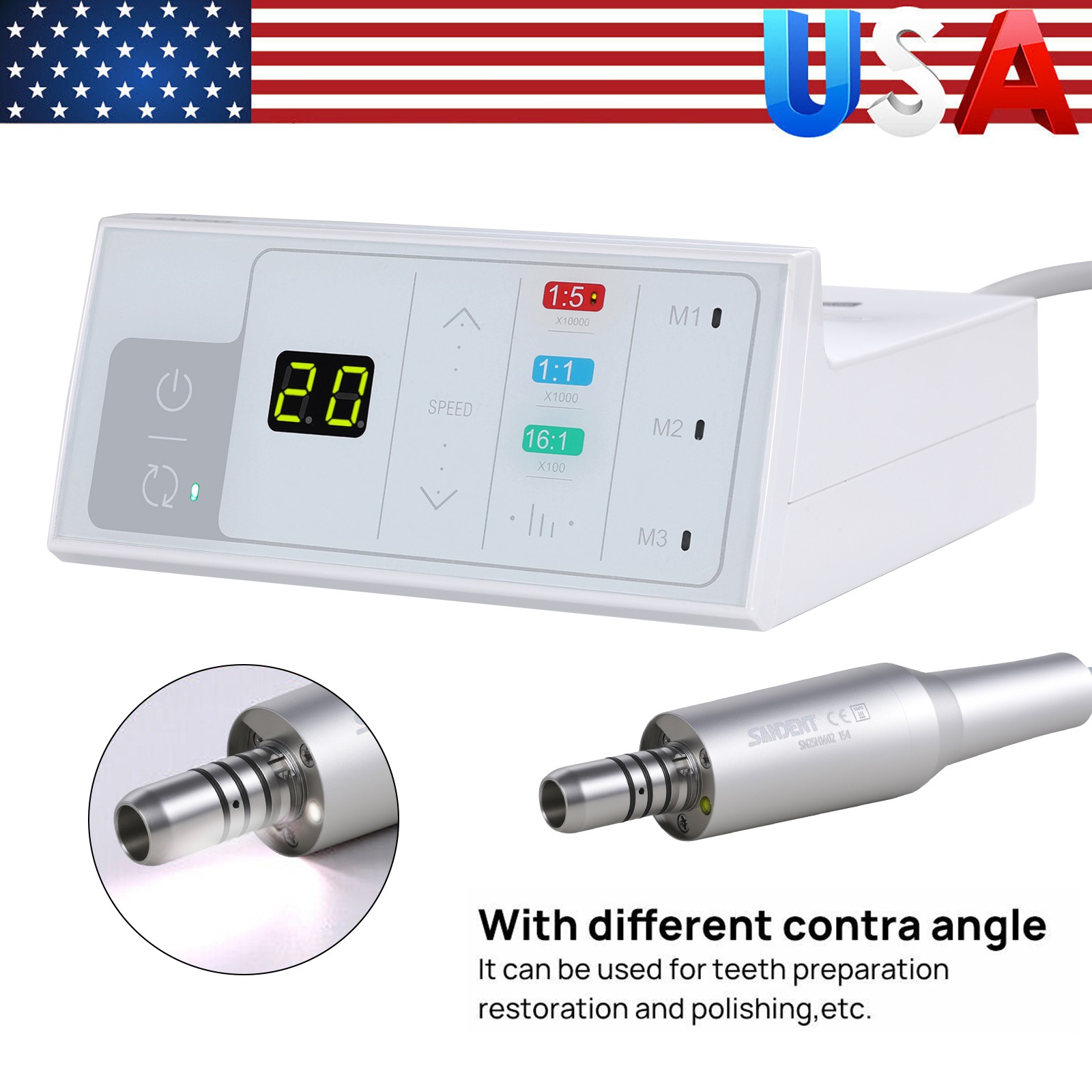 Dental Endo Handpiece 8:1 Contra Angle Endodontic For Dentsply E-Type