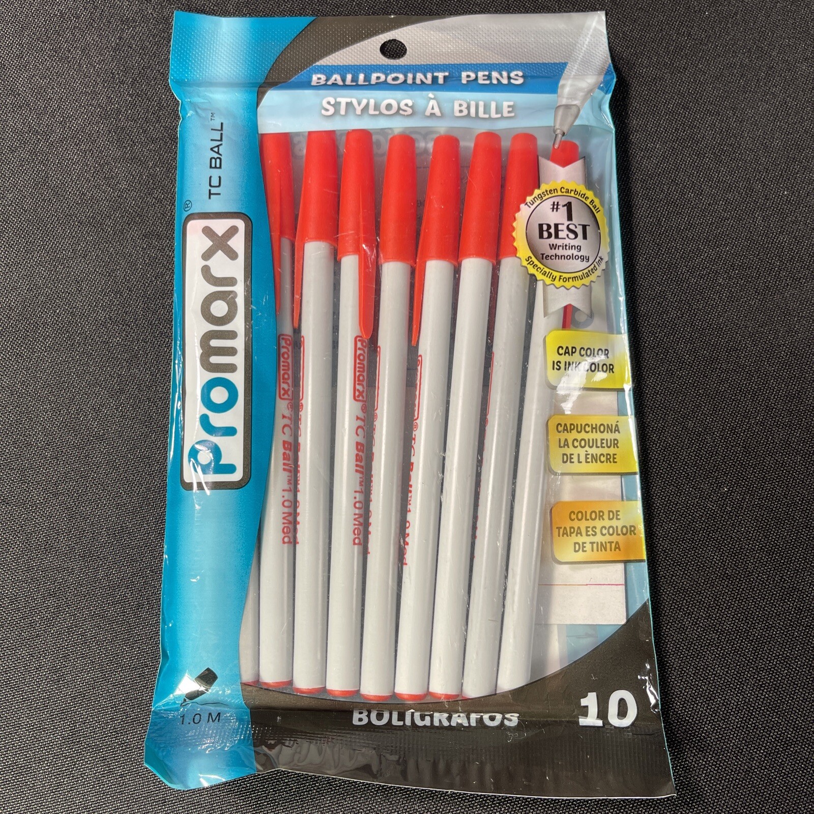 X50 TC Ball Pens (RED) ProMax 1.0 Medium Ball Point Tungsten Carbide Fine.