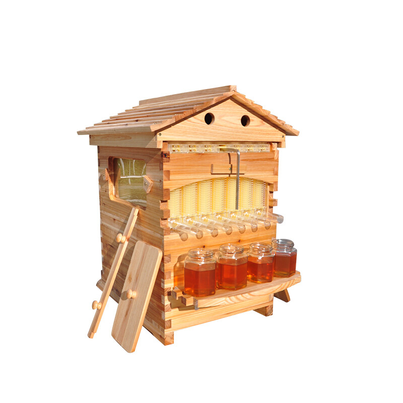 Auto Oozing Bee Hive with 7 Bee Frames Comb Bee Hive House Beekeeping Frames