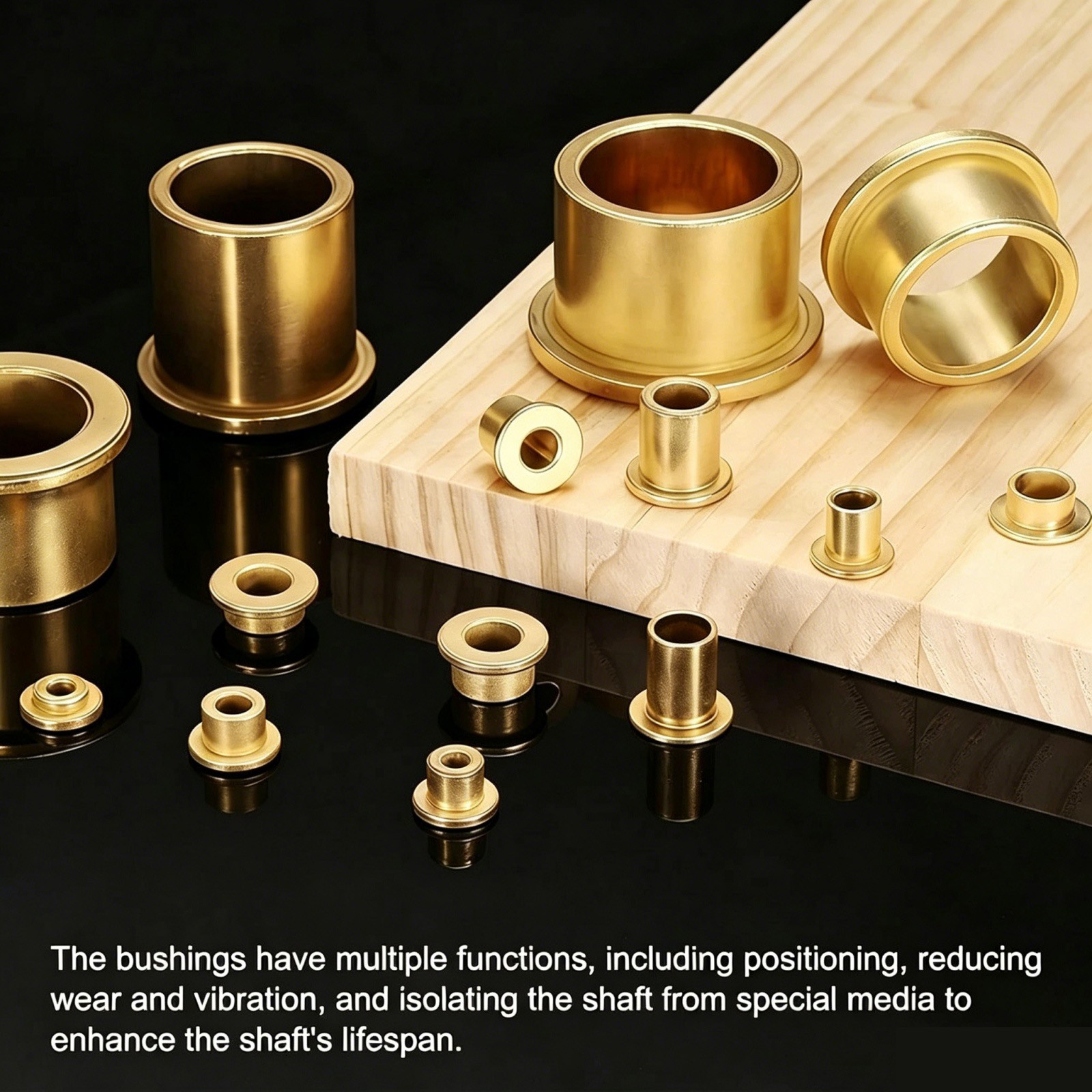 Flange Bushing Sleeve Self Lubricating Bearing Bushing ∅5-60mm Sintered Bronze