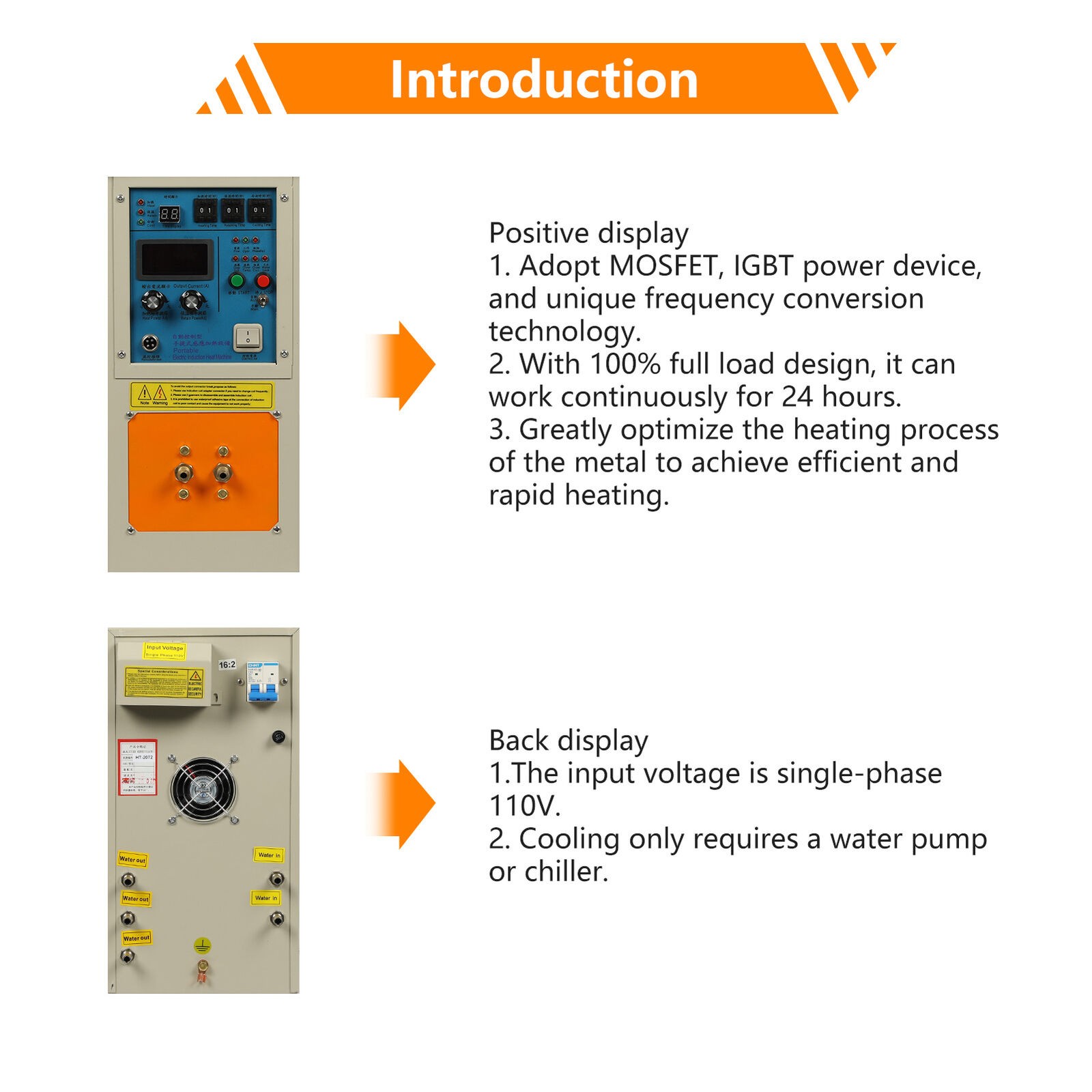 3992℉/2200℃ High Frequency Induction Heater Furnace 15KW 30-100 KHz