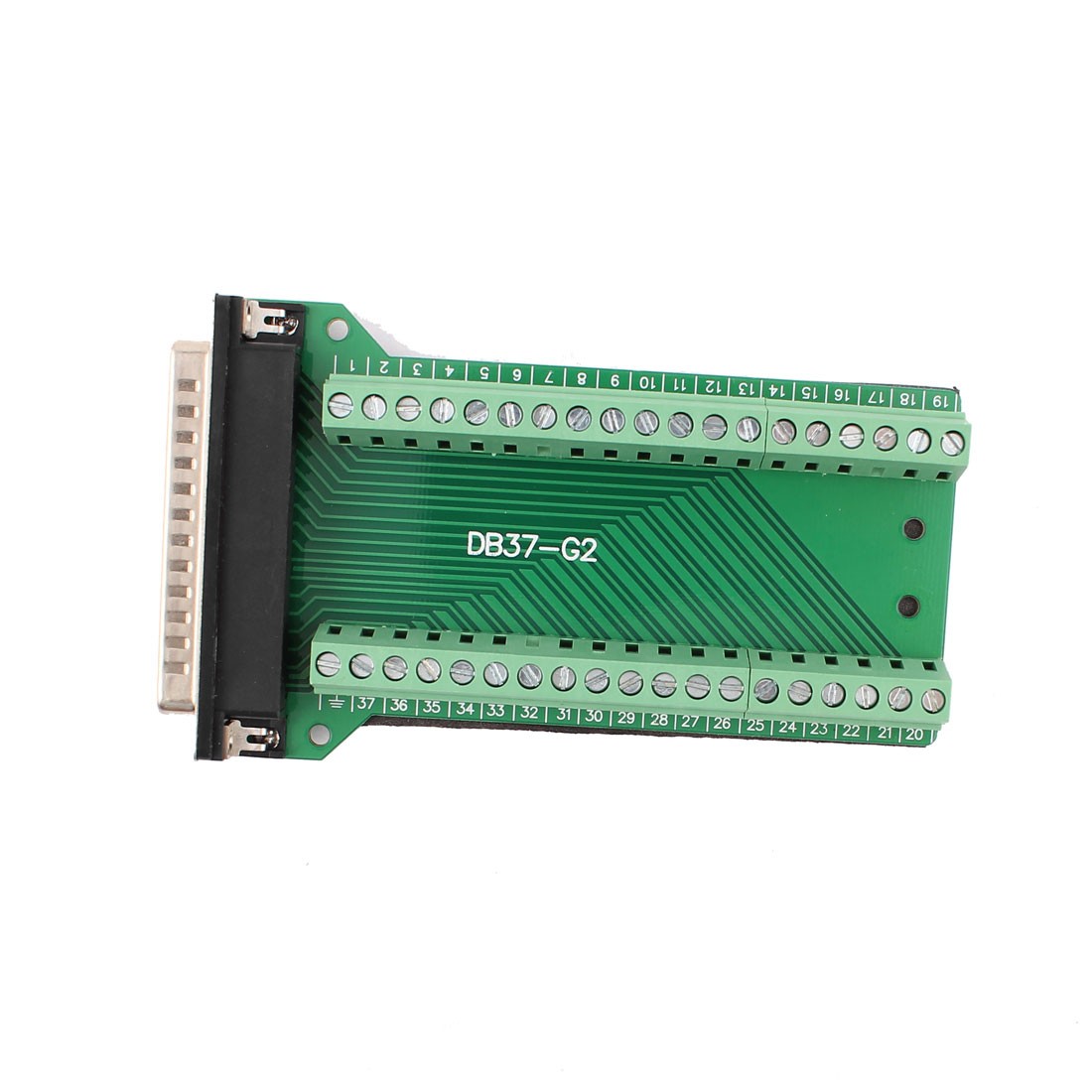 DB37 D-SUB Male Adapter to 37-Pin Port Terminal Dual Row Screw Breakout Board