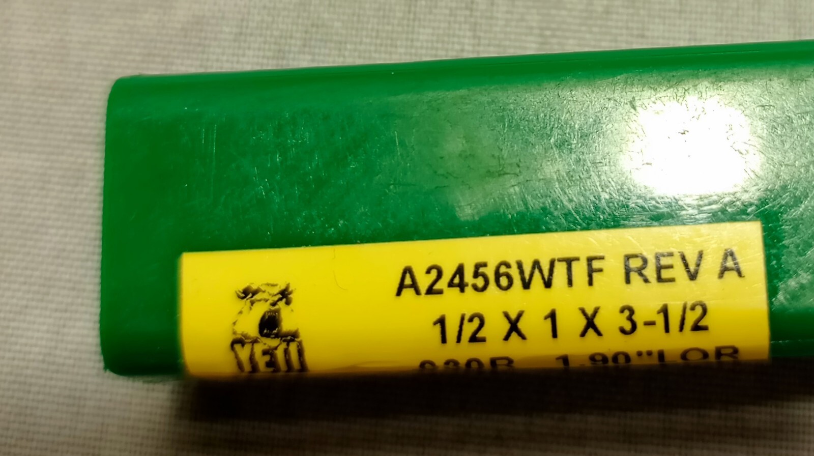 Yeti A2456WTF Rev A 1/2×1×3-1/2 . 030R 1.90″ LOR