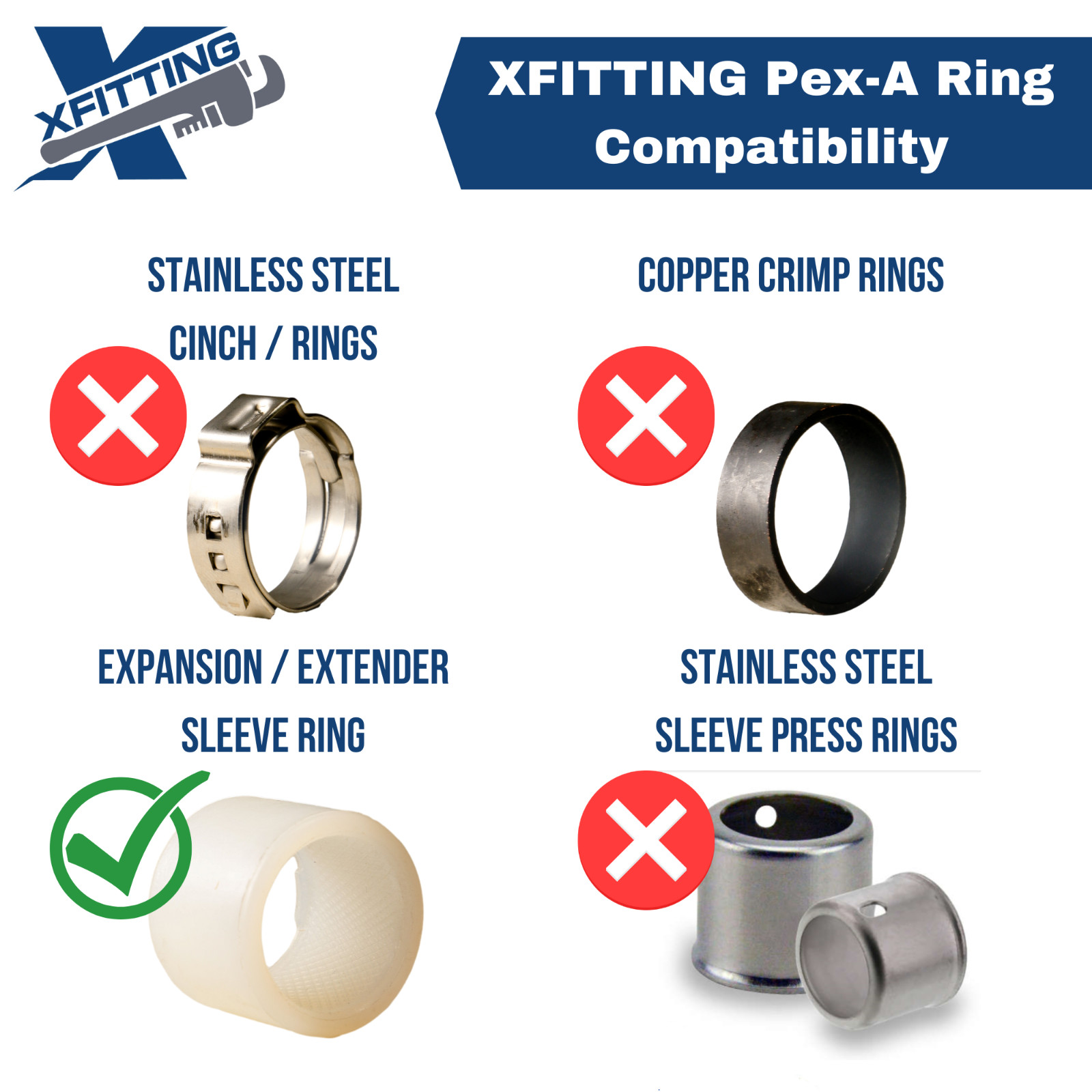 50) 1/2″ Pex A Expansion Ring (Sleeves) for Uponor (Wirsbo), F1960