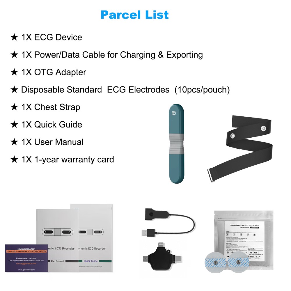 24 hours ECG/EKG Holter Monitor System with AI analysis Detects Afib PC Software