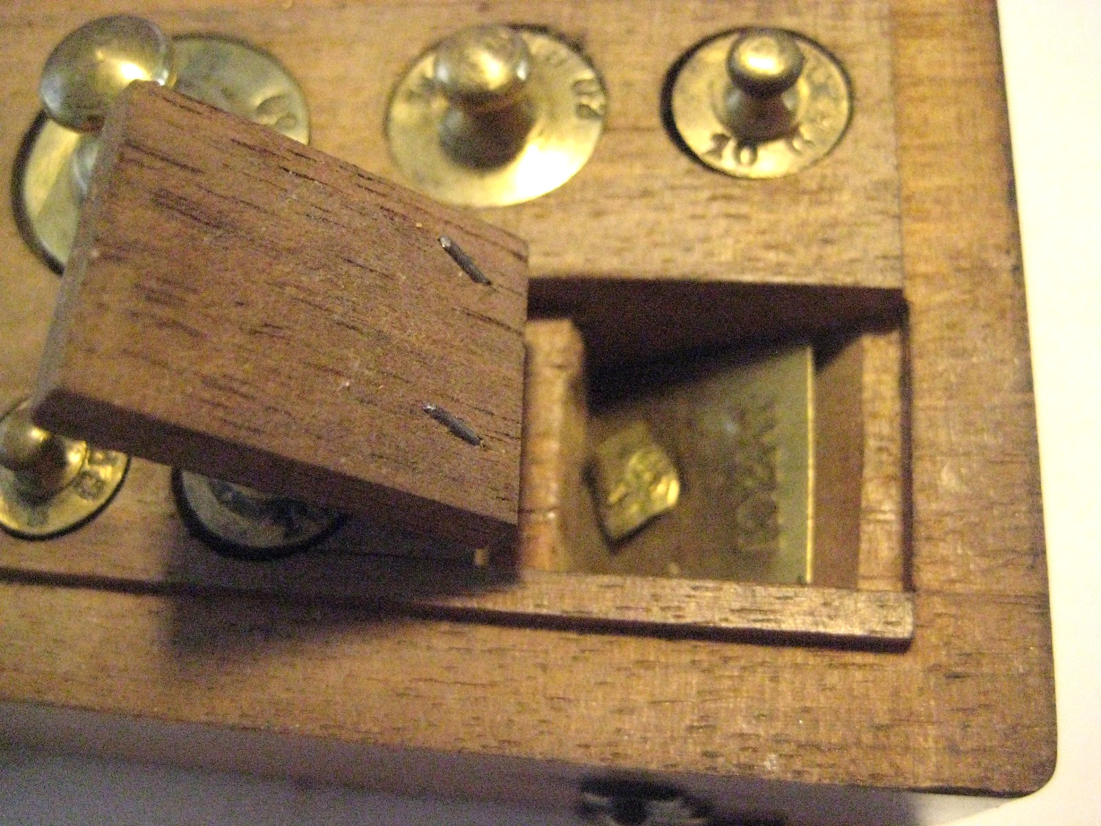 Antique Early 1900s Metric Weight set in Fitted Hardwood Box APOTHICARY
