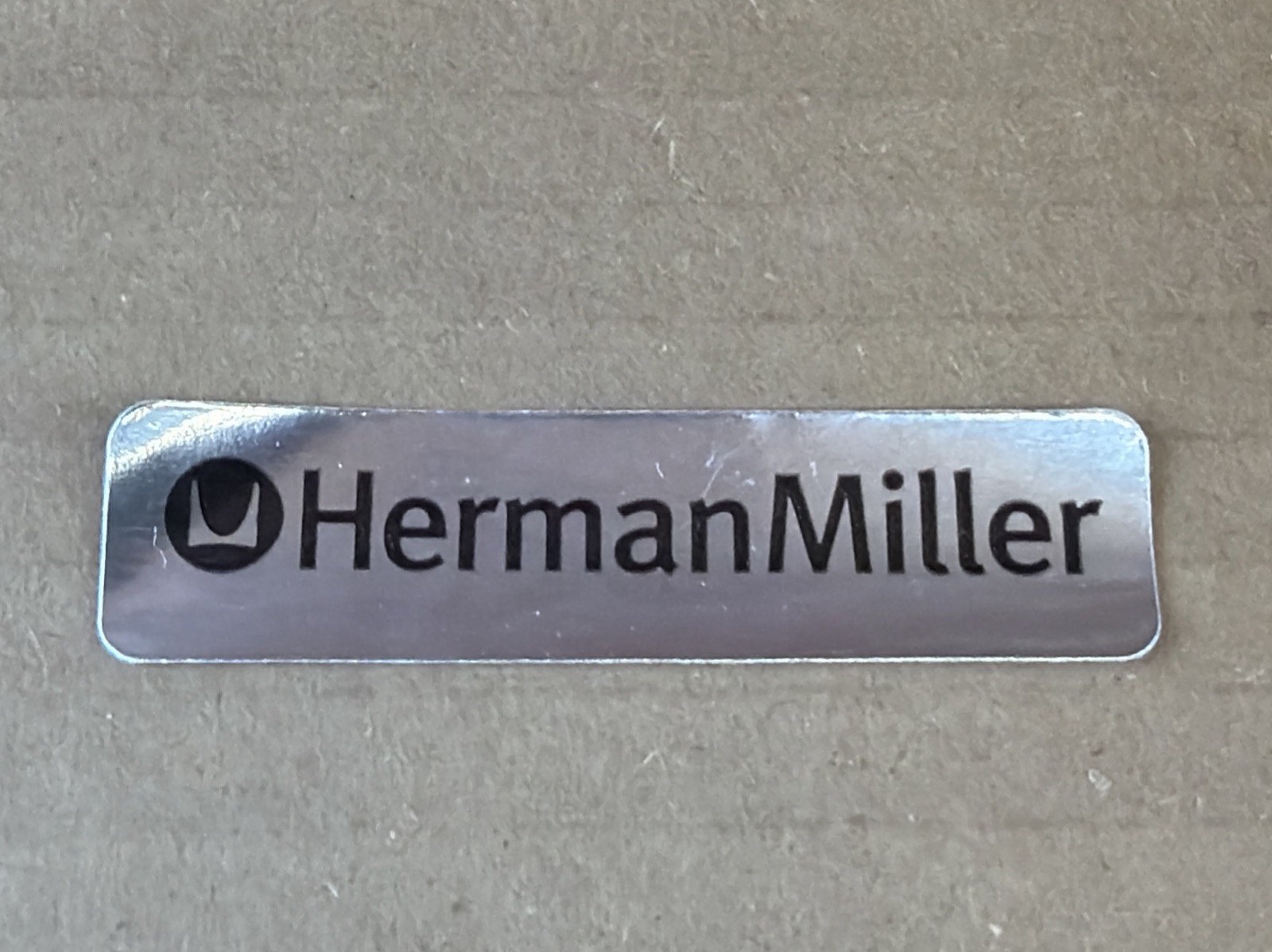 Genuine Herman Miller Stickers, Label, Tag, Logo in Silver -Came Off Of Table