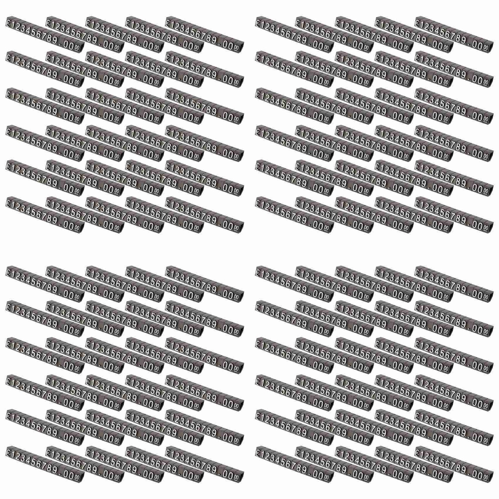 120 Sets Plastic Cubes Price Display Label Adjustable Number Stand9362