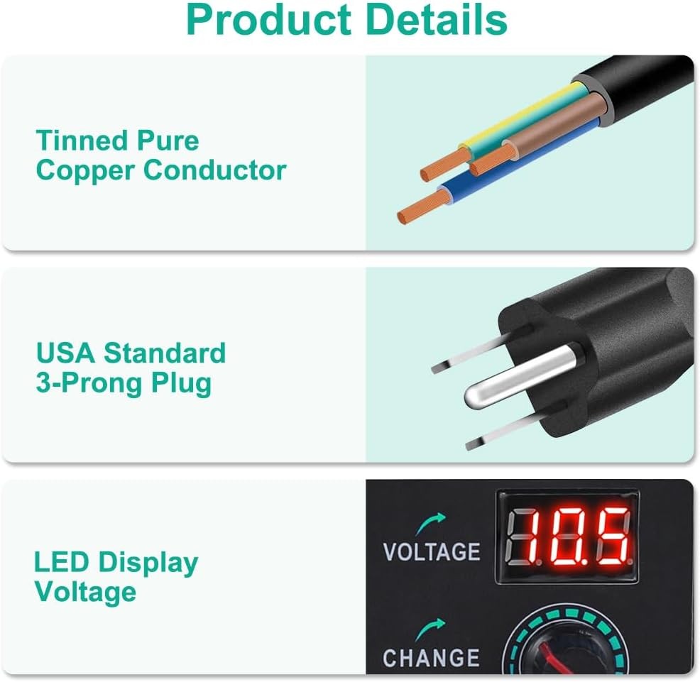 Universal Power Supply 3V~24V 3A 72W Adjustable Variable 3V 5V 9V 12V balck